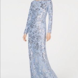 vince camuto light blue sequin gown (size 14)